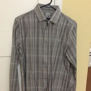 J Ferrar Super Slim Fit Black/Gray/White Dress Shi